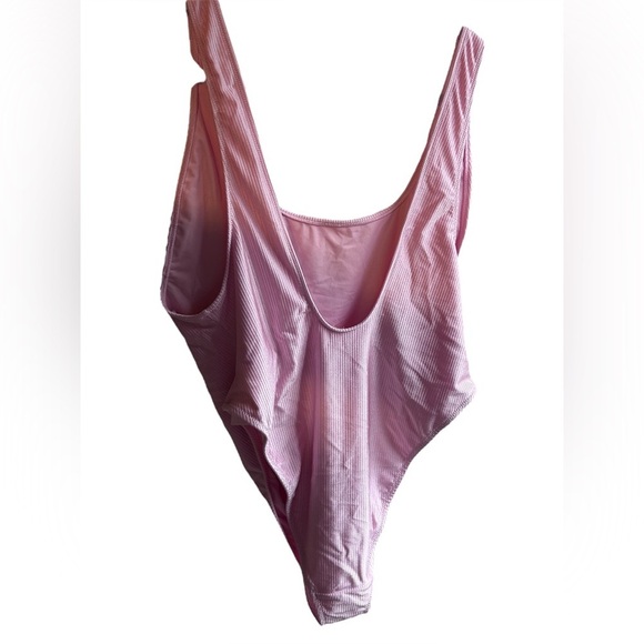 Aerie Shine Rib Birthday Scoop Cheekiest One Piece Swimsuit XXL pink soft girl - Picture 3 of 8